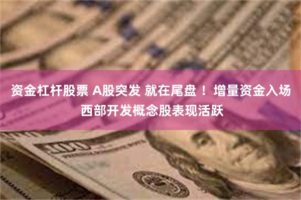 资金杠杆股票 A股突发 就在尾盘 ！增量资金入场 西部开发概念股表现活跃