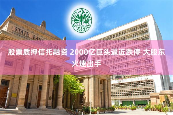 股票质押信托融资 2000亿巨头逼近跌停 大股东火速出手