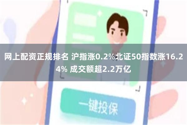 网上配资正规排名 沪指涨0.2%北证50指数涨16.24% 成交额超2.2万亿