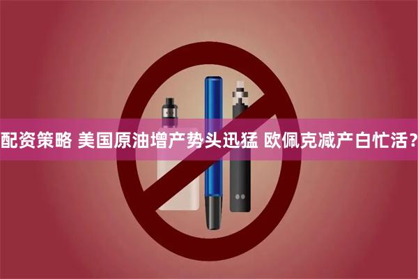 配资策略 美国原油增产势头迅猛 欧佩克减产白忙活？